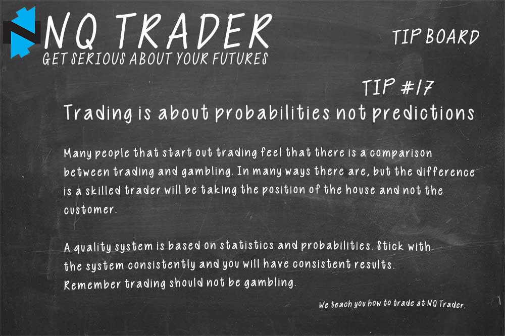 Trading is about probabilities not predictions.