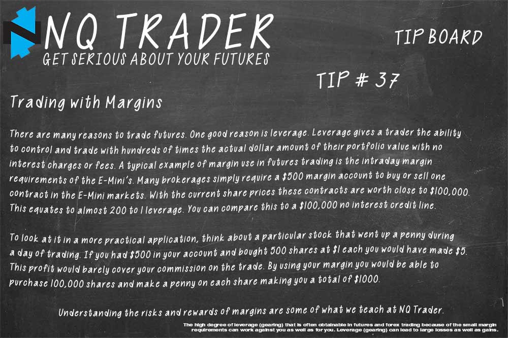 Trading futures with margins